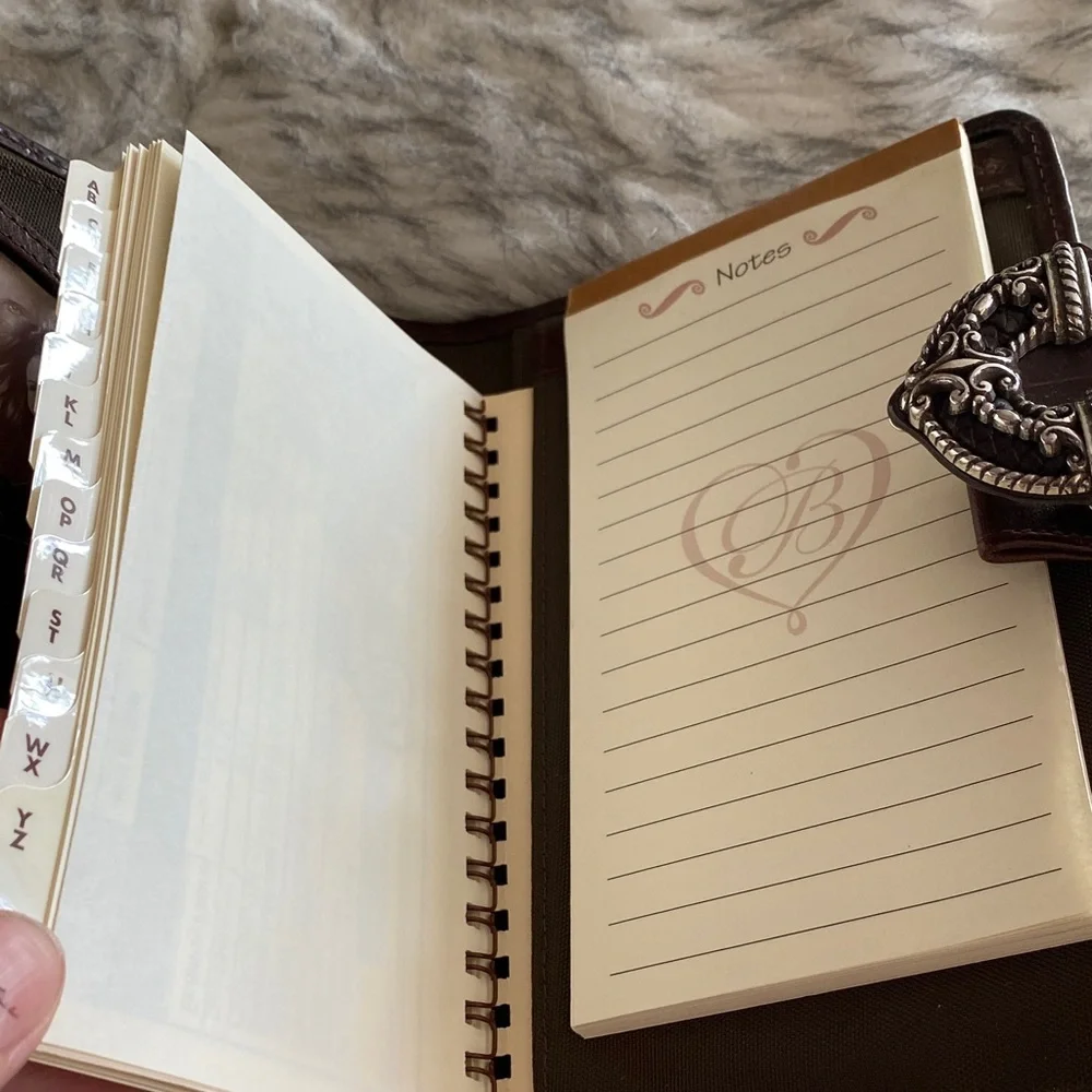 Brighton Brown Crocodile Embossed business organizer/Wallet with Silver Buckle - Picture 9 of 15